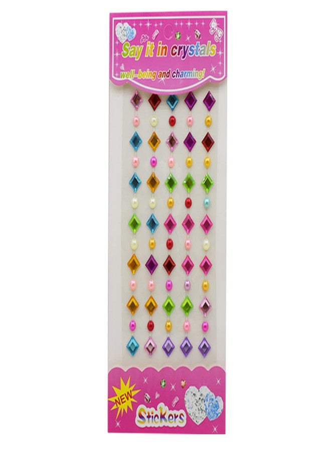 Asera Self-Adhesive Multicolor Stone Pearl Stickers for Art and Craft Activity (Set of 12) - Image 3